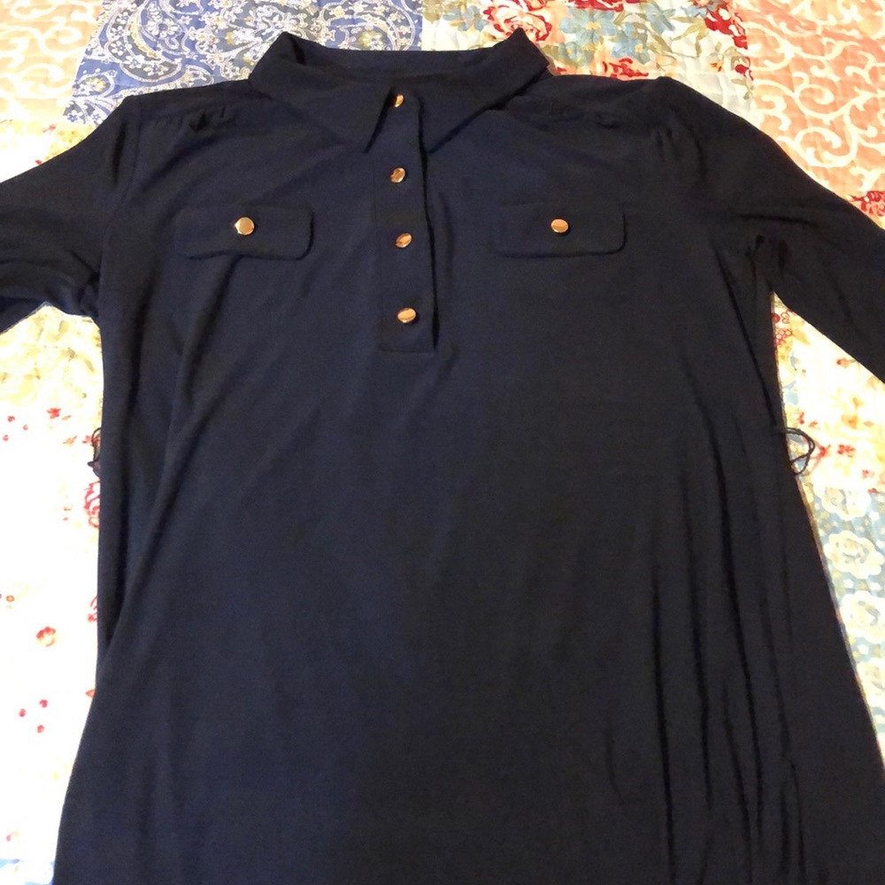 The dress has a collar